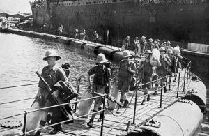 Troops disembarking at Suez